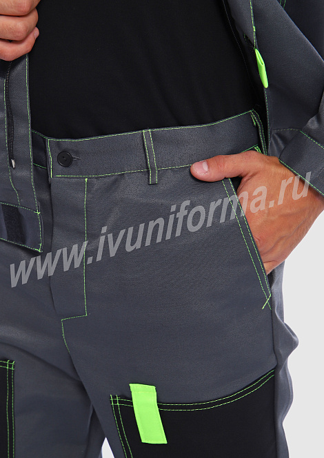 Костюм рабочий мужской (с брюками) арт. Р-02-91-ГР