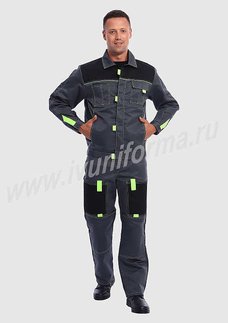 Костюм рабочий мужской (с брюками) арт. Р-02-91-ГР