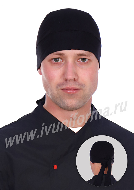 Бандана поварская черная унисекс арт. ГУ-12-311-ТР