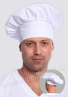 Колпак повара на резинке мужской арт. ГУ-12-44-ТС
