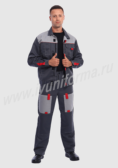 Костюм рабочий мужской (с брюками) арт. Р-02-91-ГР